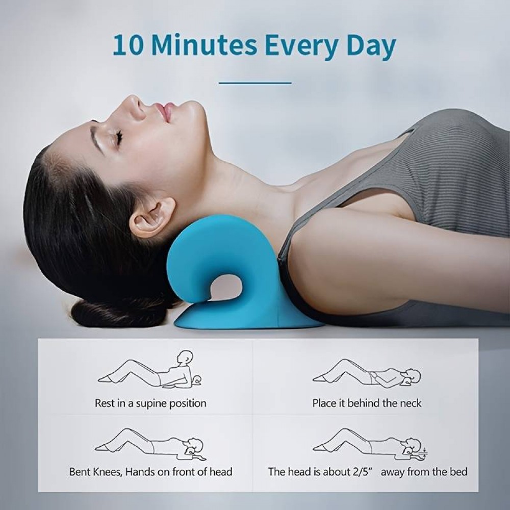 Support cervical pour la relaxation locale et le massage des cervicales en plastique rigide - Bleu