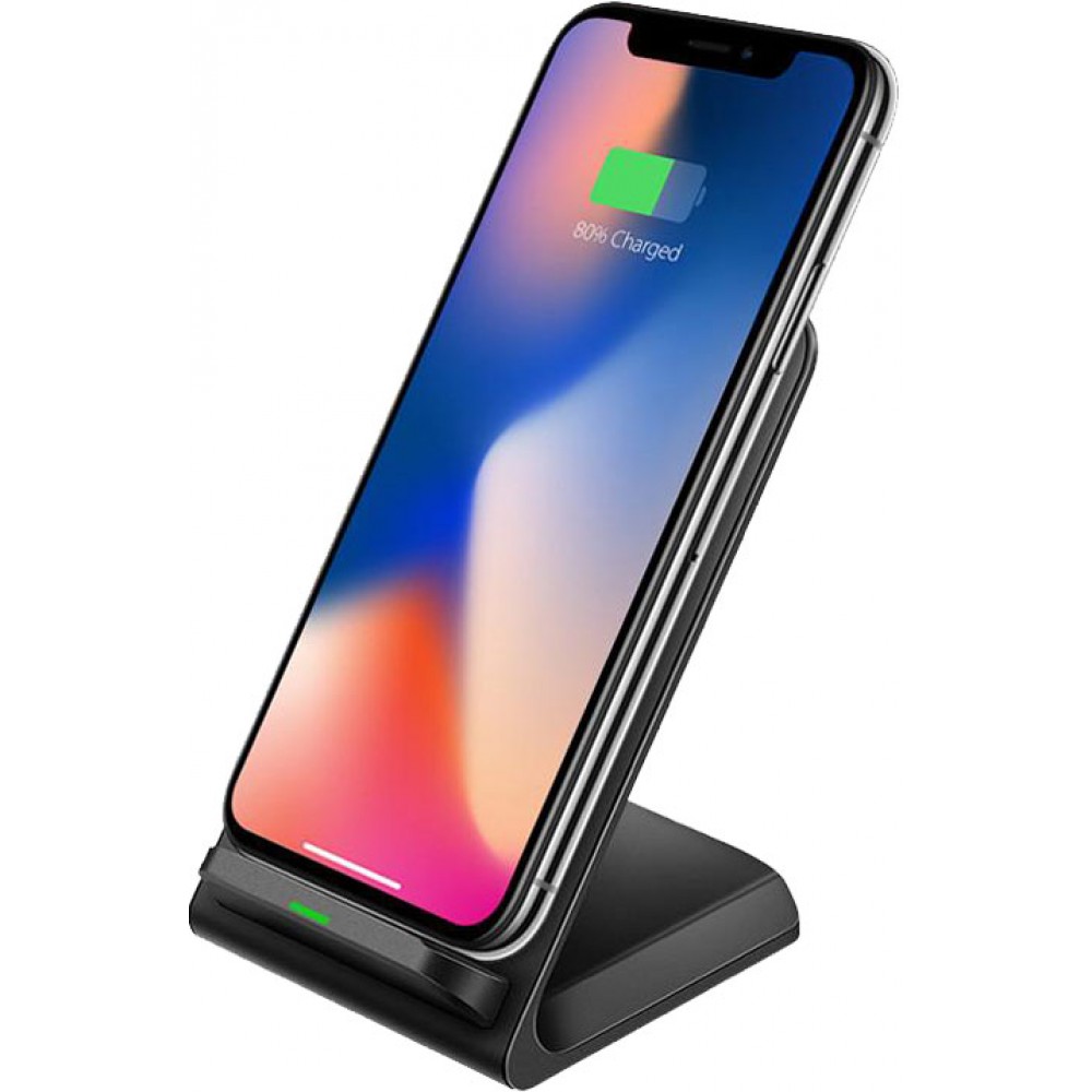 Support universel sans fil pour smartphone QI - Station de recharge wireless à charge rapide - Noir