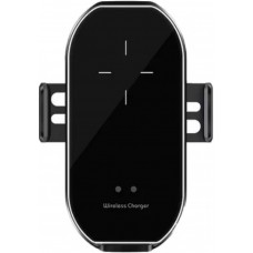 Support de téléphone 10W Qi high-tech pour voiture - Smart Sensor avec chargement sans fil - Argent