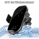 Support de téléphone 10W Qi high-tech pour voiture - Smart Sensor avec chargement sans fil - Argent