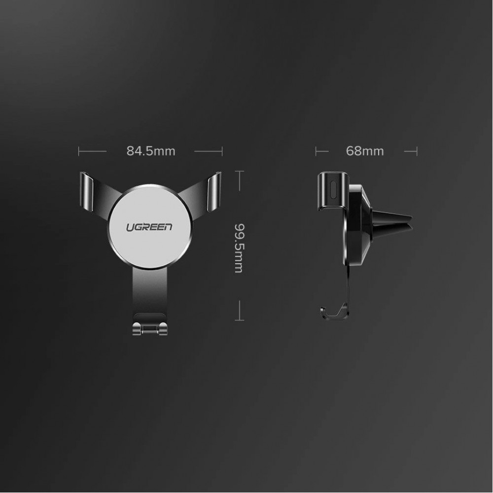 Support de téléphone Gravity Ugreen LP130 40907 pour aération de voiture - Argent