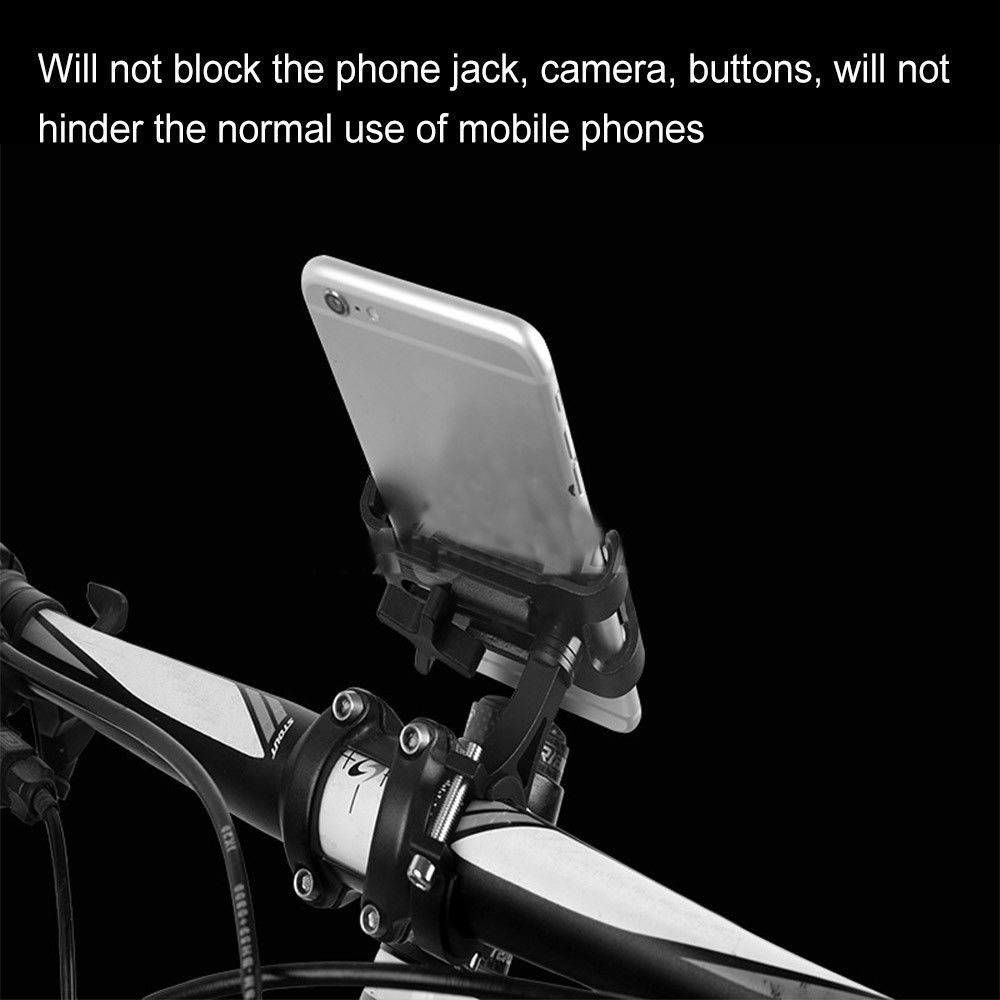 Telefonhalterung aus Aluminium für Fahrrad und Motorrad - 360 Grad drehbare universal Halterung - Silber