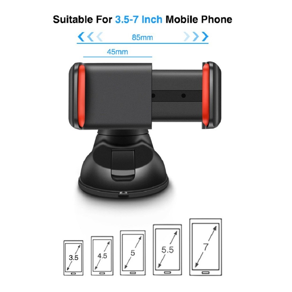 Support de téléphone portable universel avec système à ventouse en silicone, rotatif à 360 degrés