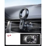 Support de voiture magnétique look carbon pour iPhone avec MagSafe Joyroom JR-ZS355 - Noir