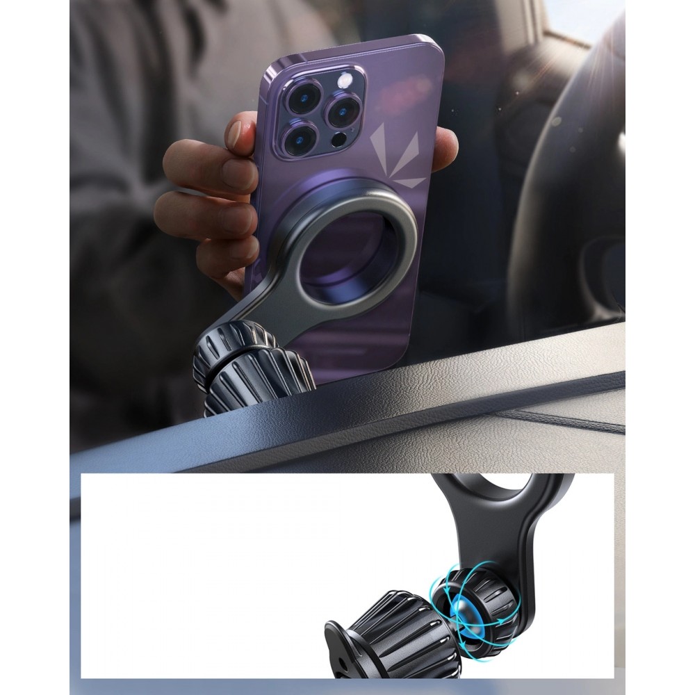 Support de voiture magnétique look carbon pour iPhone avec MagSafe Joyroom JR-ZS355 - Noir