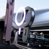 Support de voiture magnétique look carbon pour iPhone avec MagSafe Joyroom JR-ZS355 - Noir