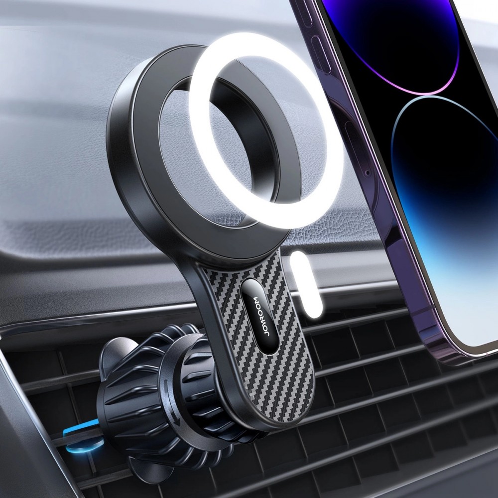 Support de voiture magnétique look carbon pour iPhone avec MagSafe Joyroom JR-ZS355 - Noir