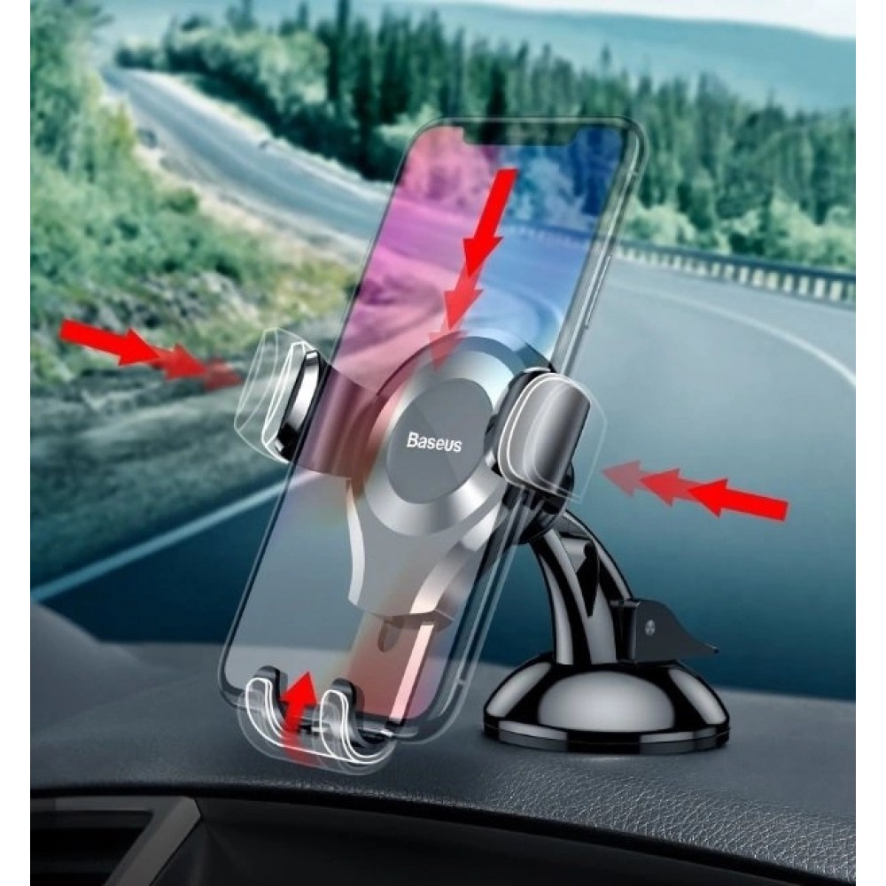 Baseus Osculum SUYL-XP01 Universeller Handyhalter für Auto - Windschutzscheibe oder Armaturenbrett - Schwarz