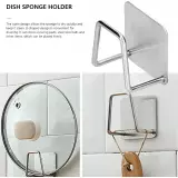 Support en acier inoxydable pour éponges et vaisselle pour évier, cuisine & salle de bains - Argent