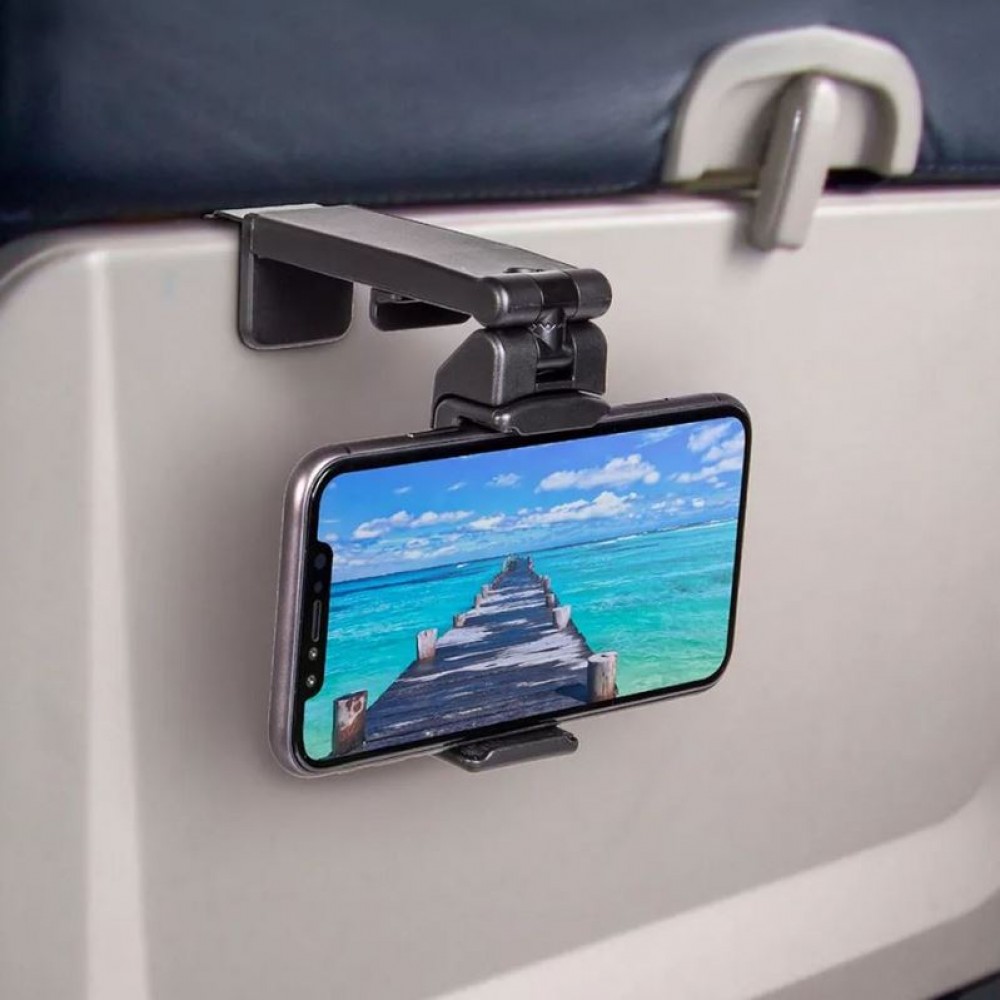 Multifunktions Smartphone Halter 360 Grad drehbar für Reisen & im Flugzeug - Schwarz