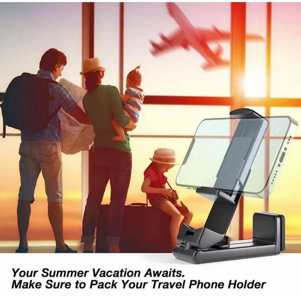 Multifunktions Smartphone Halter 360 Grad drehbar für Reisen & im Flugzeug - Schwarz