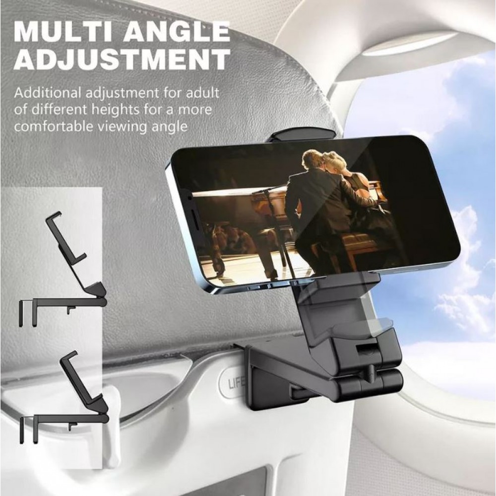 Multifunktions Smartphone Halter 360 Grad drehbar für Reisen & im Flugzeug - Schwarz