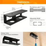 Support ordinateur portable discret à fixer sous le bureau avec vis (universel, taille adaptable) - Noir