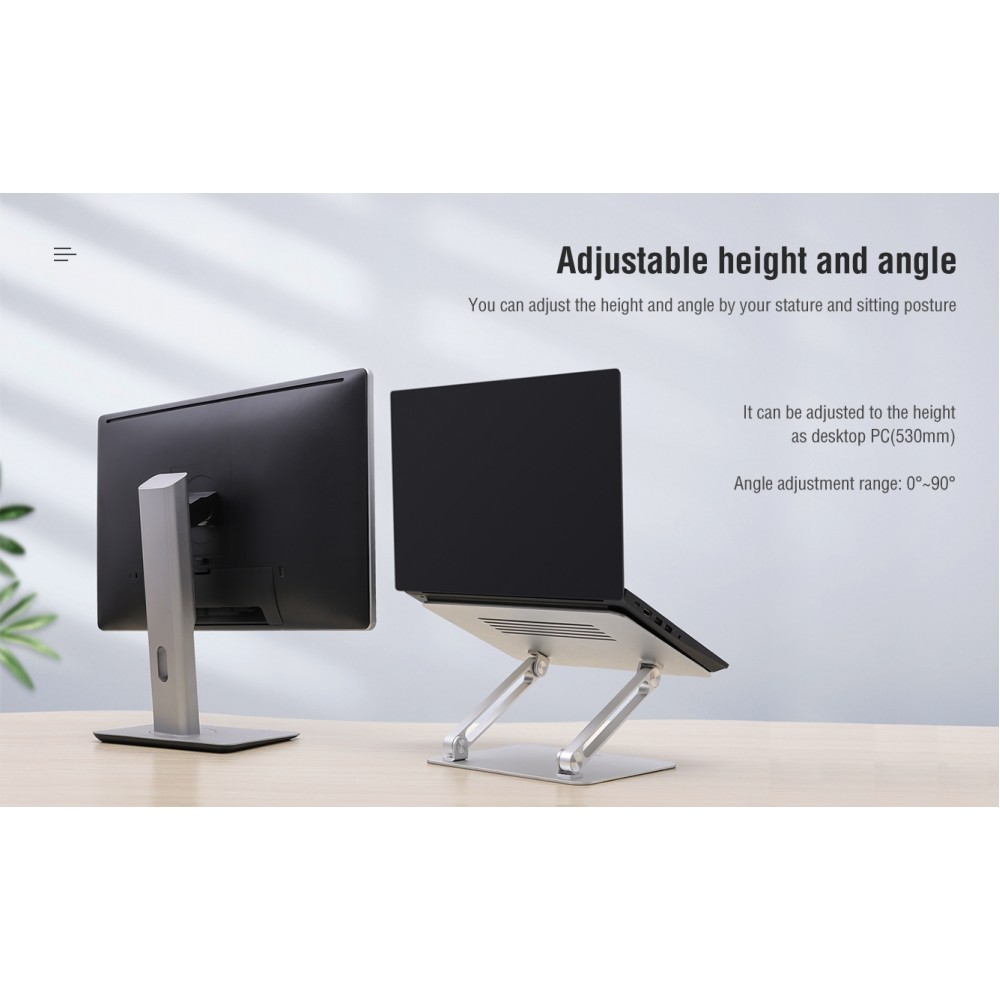 Support ordinateur portable / laptop réglable Nillkin ProDesk ergonomique et compact - Gris