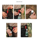 Universeller Flaschen Träger für Reisen und Wanderungen mit Befestigungs Clip - Kaki