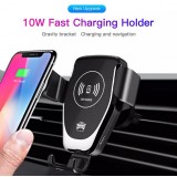 Support sans fil pour smartphone Car Mount 10W Qi Universel High Speed Charging - Blanc