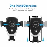 Support sans fil pour smartphone Car Mount 10W Qi Universel High Speed Charging - Blanc