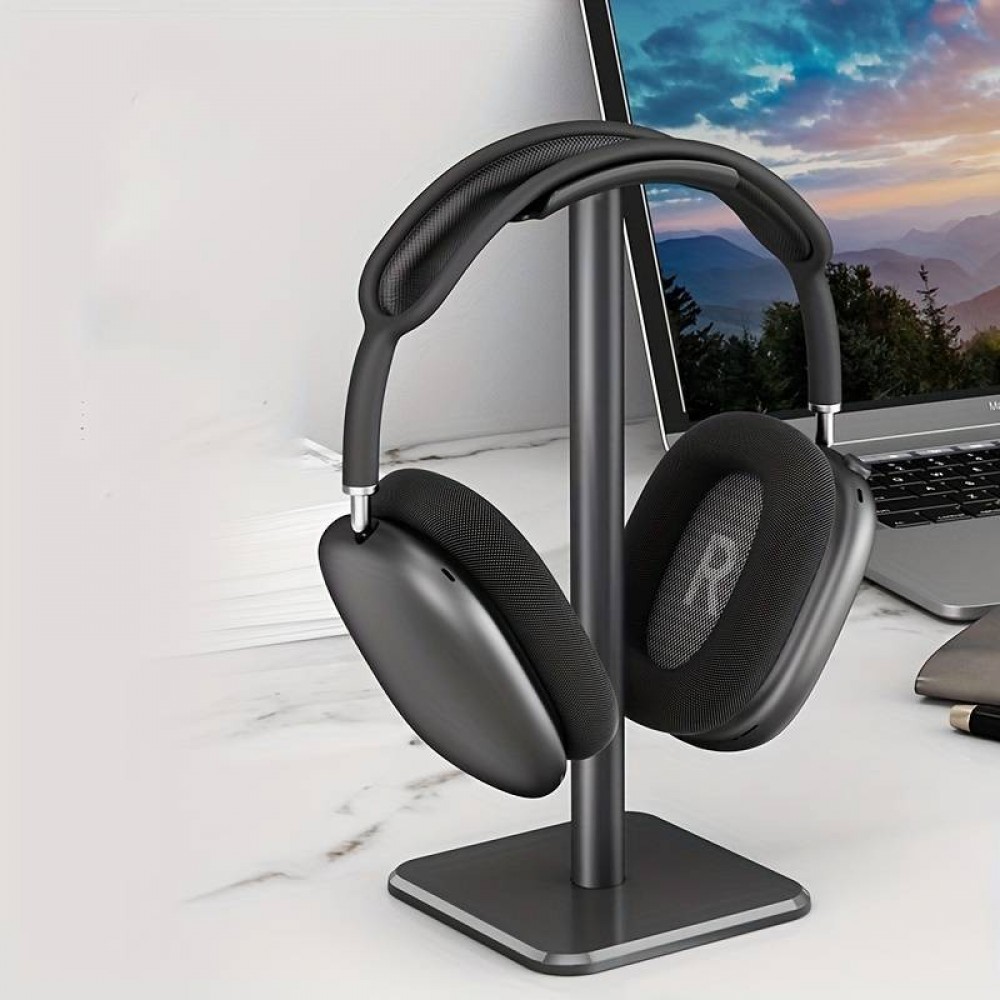 Support universel en aluminium pour AirPods Max et autre casques écouteurs avec repose-tête doux audio - Argent
