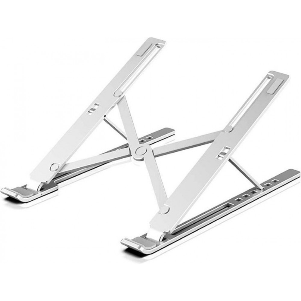 Universal Laptop- & Tablet Halter/Ständer Aluminium faltbar und kompakt - Silber