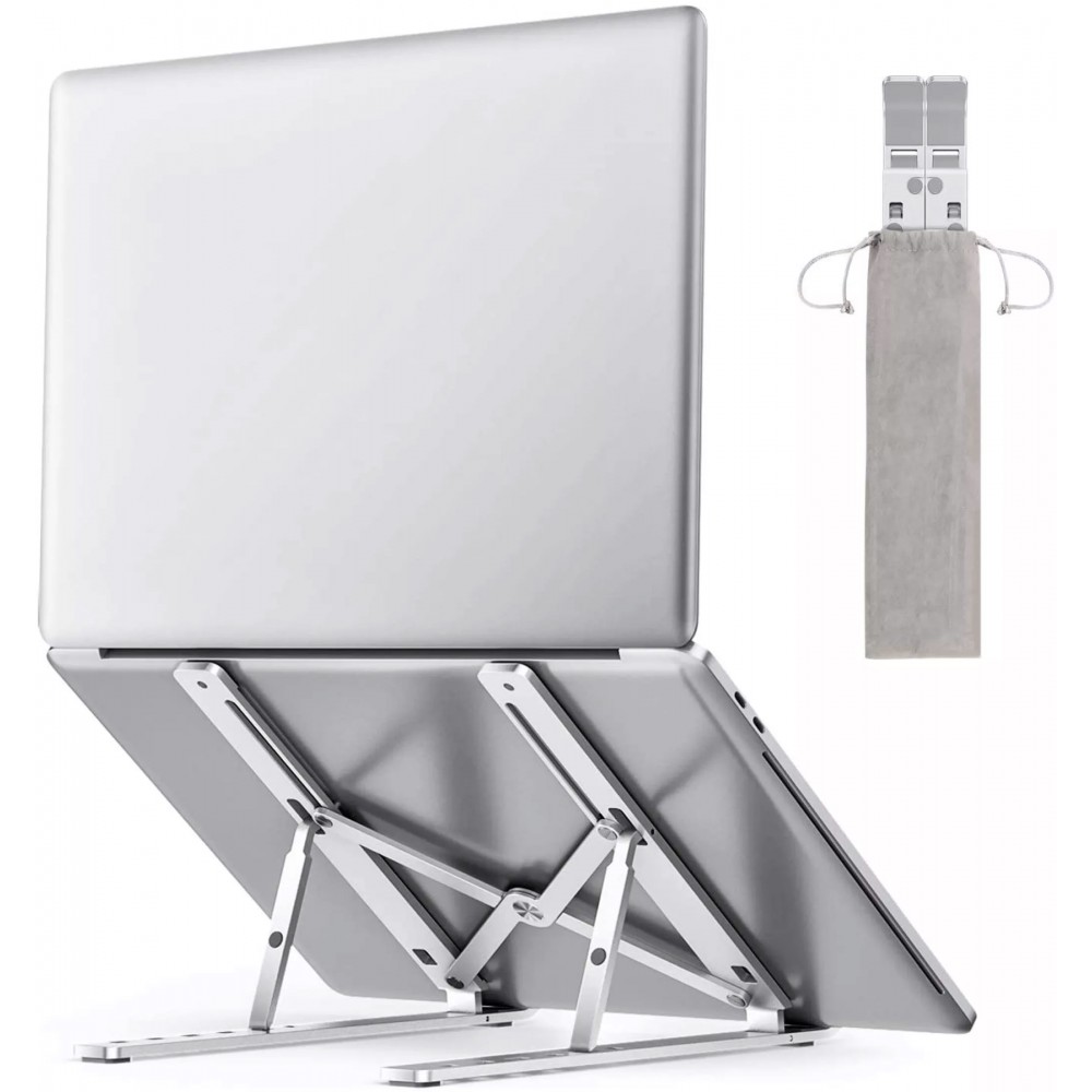 Support universel pour ordinateur portable et tablette en aluminium pliable et compact - Argent