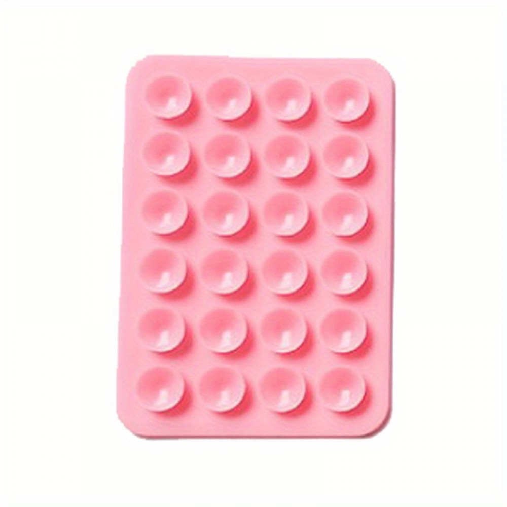 Support universel pour smartphone - Fixation autocollante en silicone avec ventouses - Rose