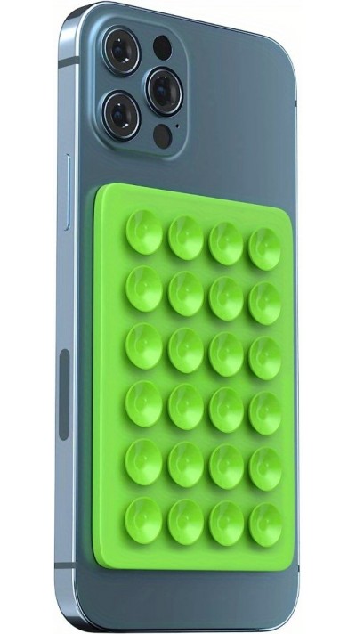 Support universel pour smartphone - Fixation autocollante en silicone avec ventouses - Vert