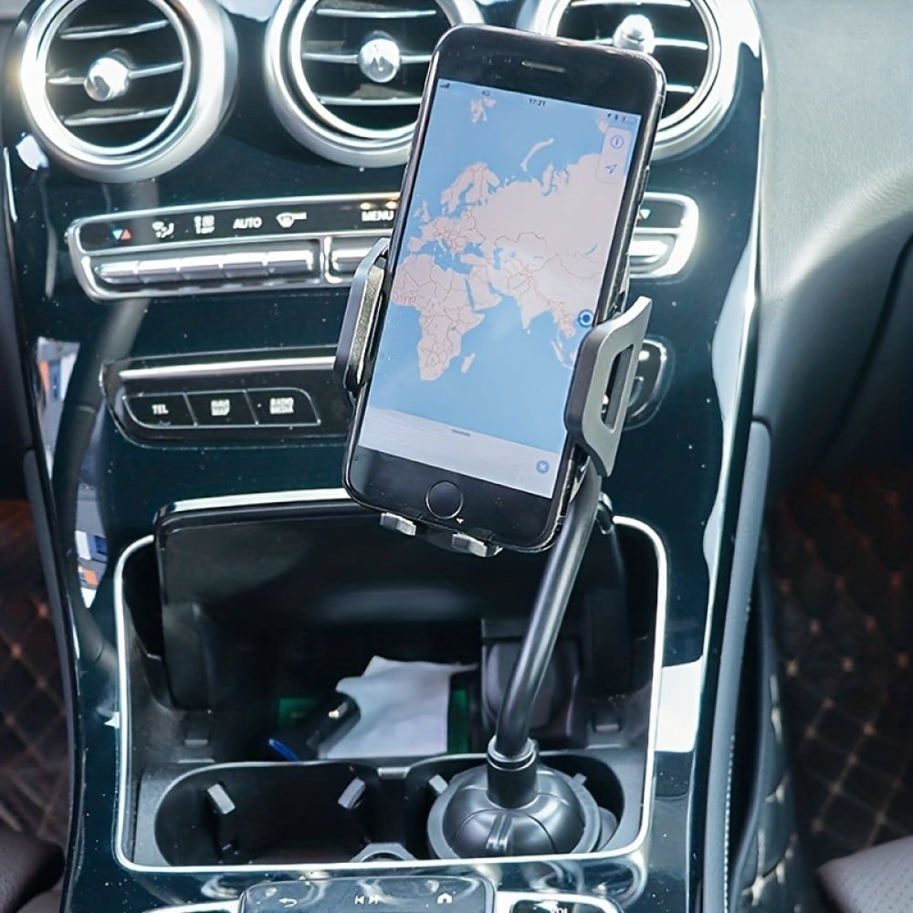 Unversal Smartphone Halterung handsfree für im Auto für Getränkehalter flexibler Arm - Schwarz