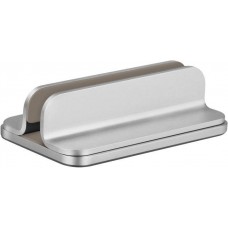 Vertikaler und einstellbarer Ständer für MacBook - Laptop - Notebook aus Aluminium (Single Stand) - Silber