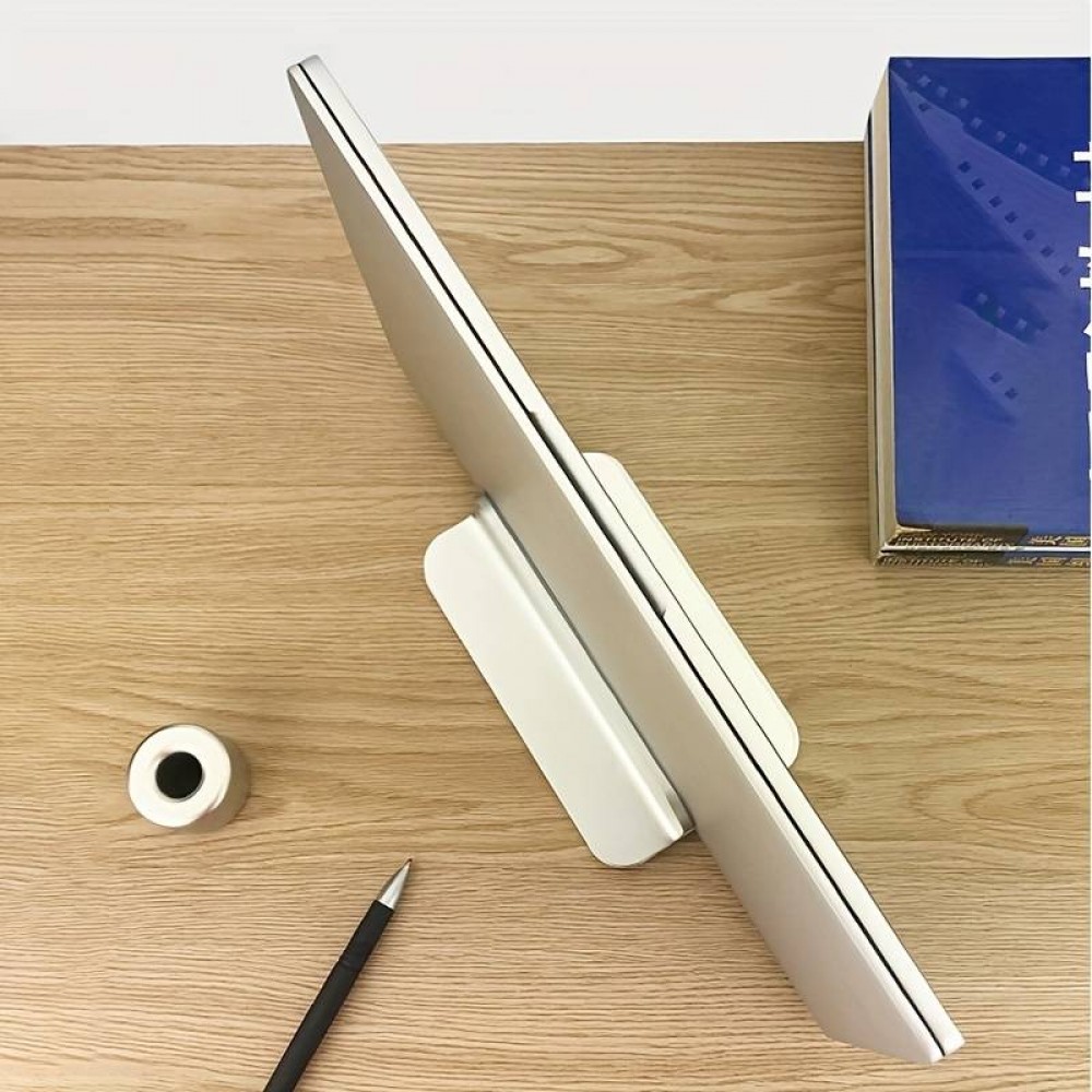 Vertikaler und einstellbarer Ständer für MacBook - Laptop - Notebook aus Aluminium (Single Stand) - Silber