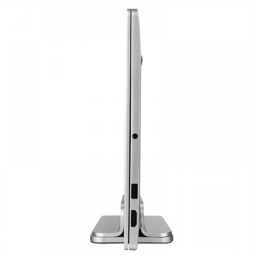 Vertikaler und einstellbarer Ständer für MacBook - Laptop - Notebook aus Aluminium (Single Stand) - Silber