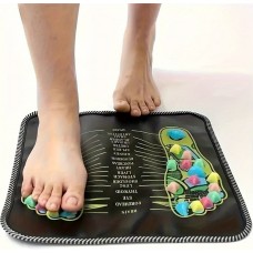 Tapis acupression pour pieds en pierres colorées coussin de massage compact pour la maison - Noir