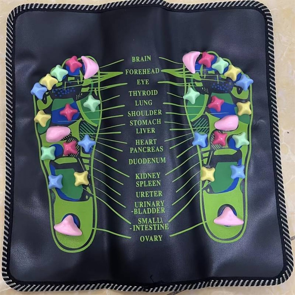 Tapis acupression pour pieds en pierres colorées coussin de massage compact pour la maison - Noir