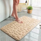 Tapis de bain effet galets mémoire de forme absorbant et anti-dérapant (40 x 60 cm) - Beige