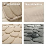 Tapis de bain effet galets mémoire de forme absorbant et anti-dérapant (40 x 60 cm) - Rouge