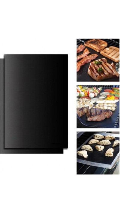 Tapis de cuisson barbecue (BBQ) grillades résistants à la chaleur pour viande, poisson et légumes (2 pièces)