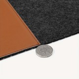 Übergroße rutschfeste Mausunterlage aus Filz und Kunstleder für Büro und Gaming (80 x 40 cm) - Bicolor Dunkelgrau / Braun