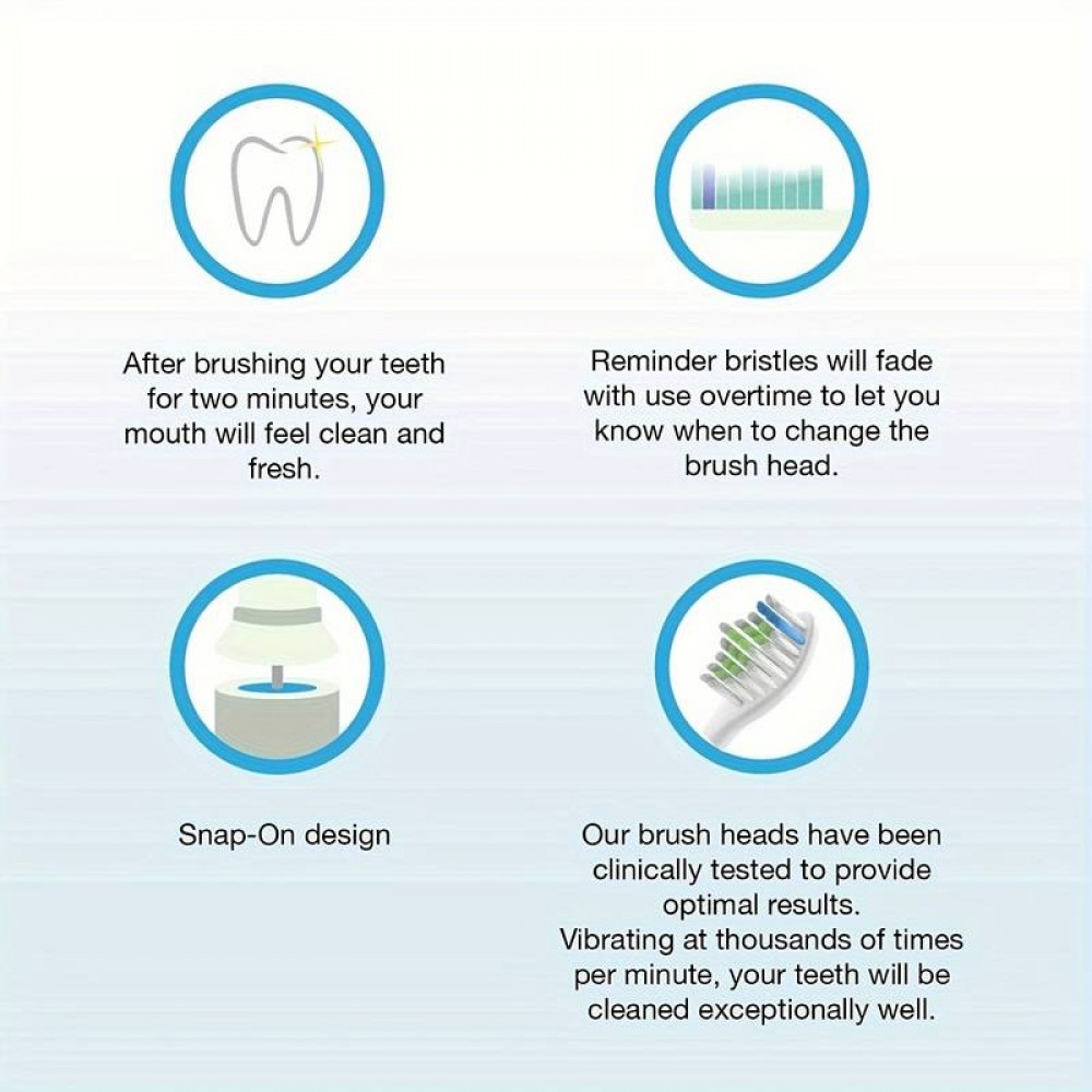 Têtes de brosse à dents de remplacement diamond clean Philips Sonicare (pack de 8) - Blanc