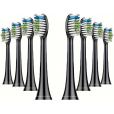 Philips Sonicare Ersatzbürstenköpfe Diamond clean für Zahnbürste (Packung mit 8 Stück) - Schwarz