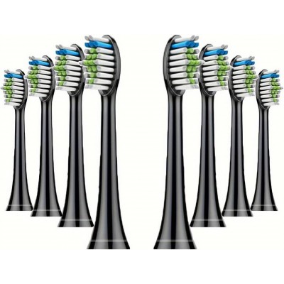 Têtes de brosse à dents de remplacement diamond clean Philips Sonicare (pack de 8, pas d'origine Philips) - Noir