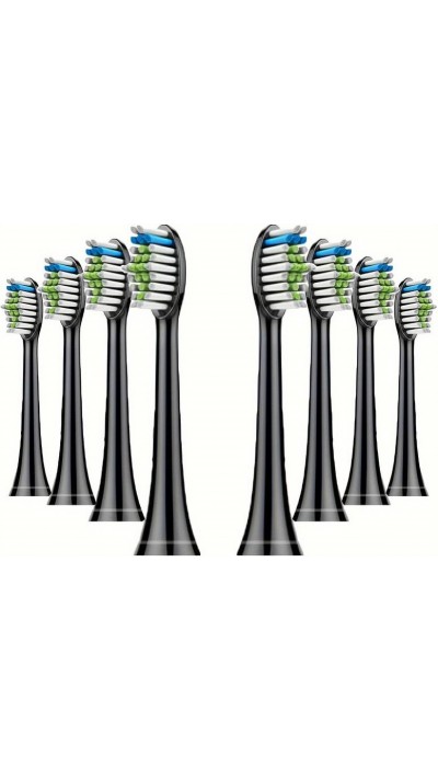 Têtes de brosse à dents de remplacement diamond clean Philips Sonicare (pack de 8, pas d'origine Philips) - Noir