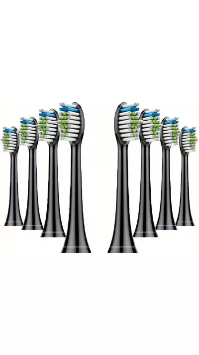 Têtes de brosse à dents de remplacement diamond clean Philips Sonicare (pack de 8, pas d'origine Philips) - Noir