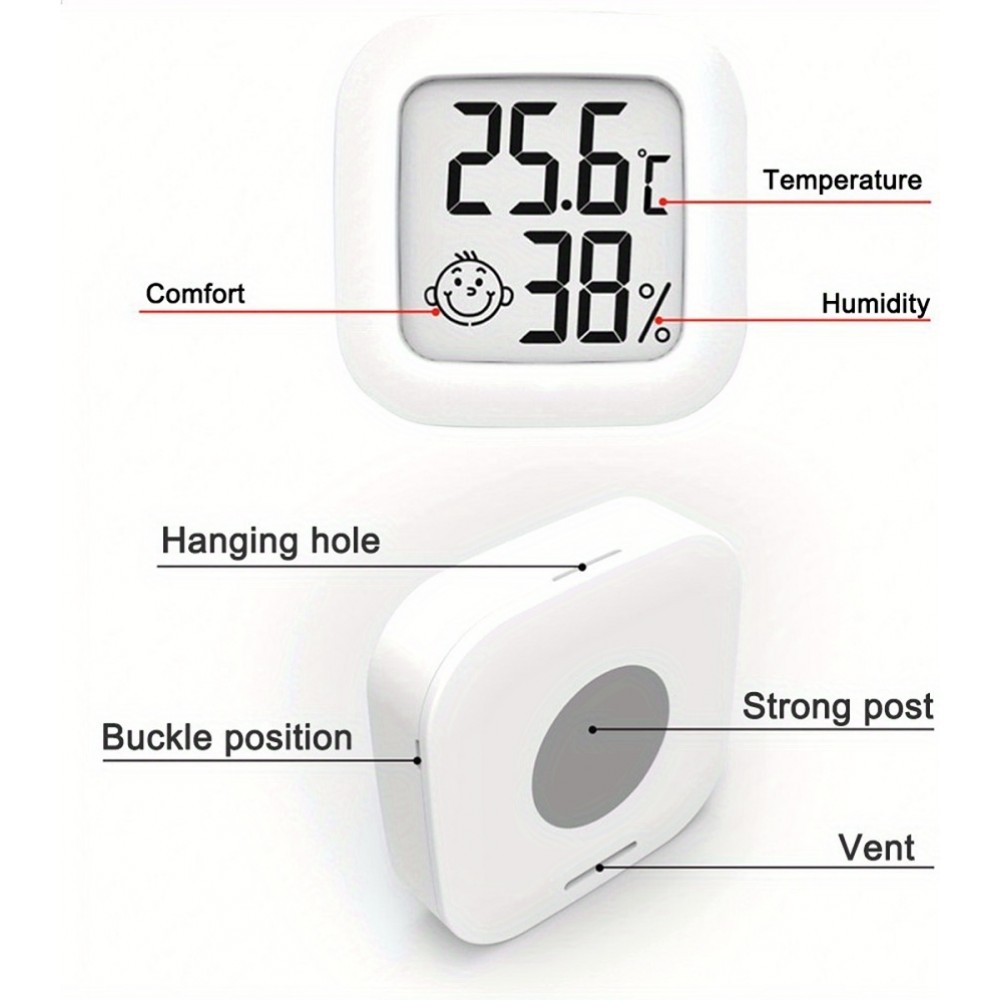 Intelligenter Mini LCD Digitalthermometer-Hygrometer für Temperatur und Luftfeuchtigkeit