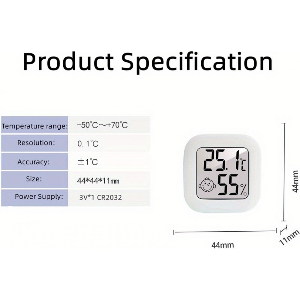 Intelligenter Mini LCD Digitalthermometer-Hygrometer für Temperatur und Luftfeuchtigkeit