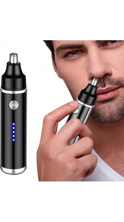 Tondeuse électrique rasoir pour nez et oreilles rechargeable USB-C (500 mAh) - Noir