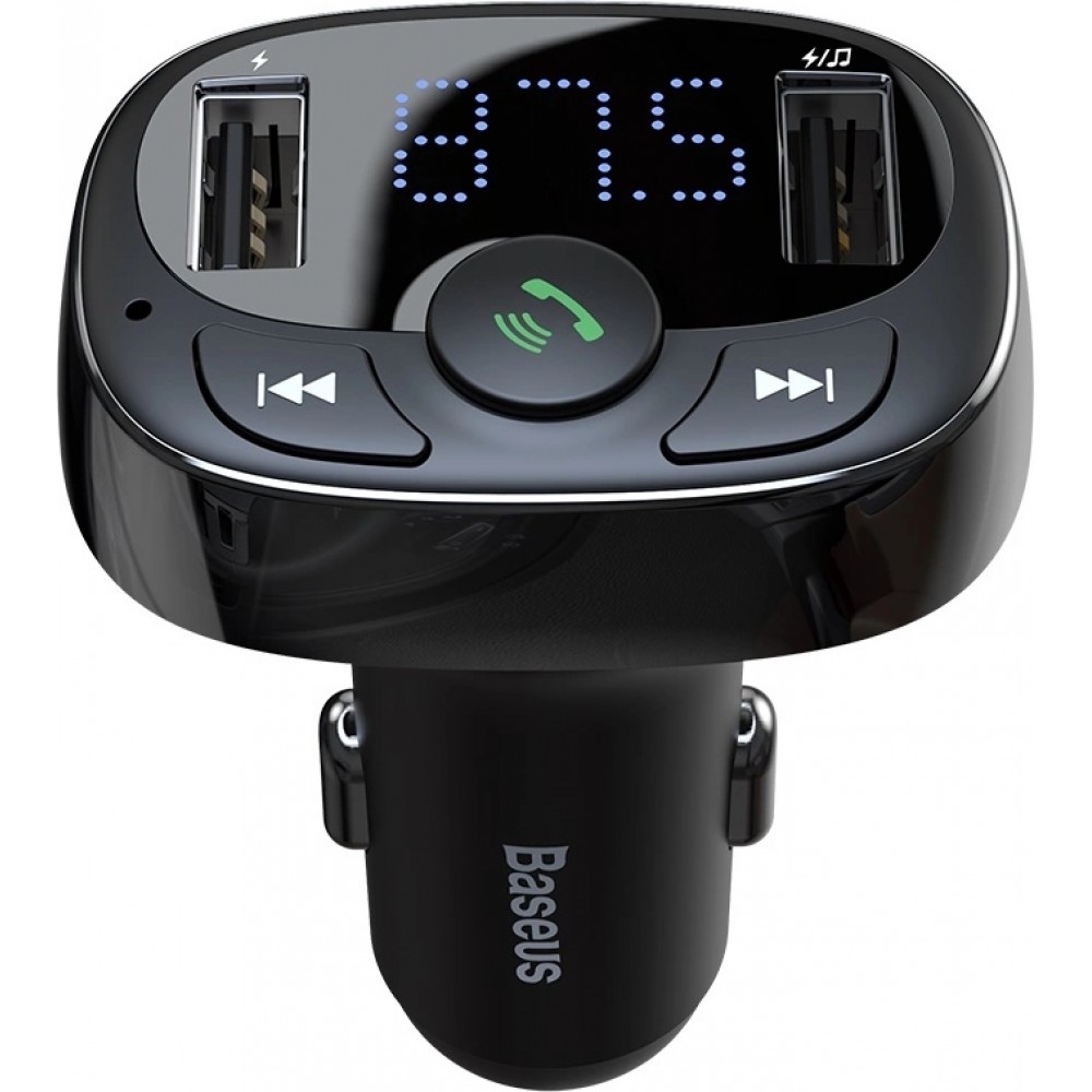 Transmetteur Bluetooth chargeur voiture Baseus S-09A édition internationale - Noir