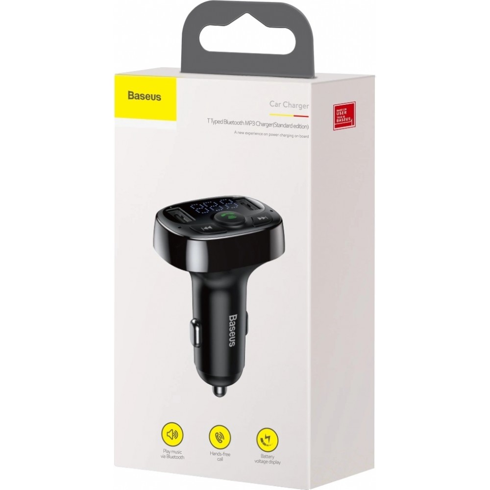 Transmetteur Bluetooth chargeur voiture Baseus S-09A édition internationale - Noir