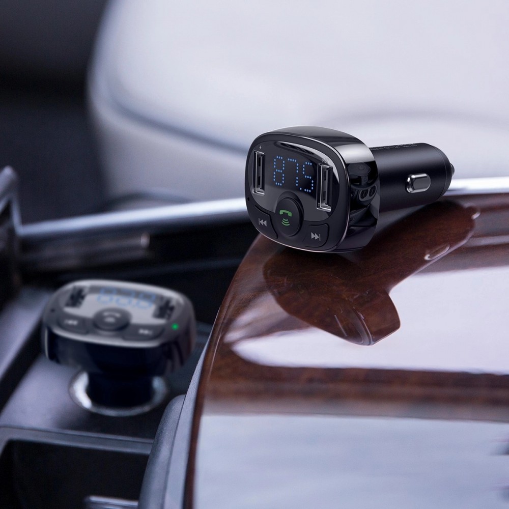 Transmetteur Bluetooth chargeur voiture Baseus S-09A édition internationale - Noir