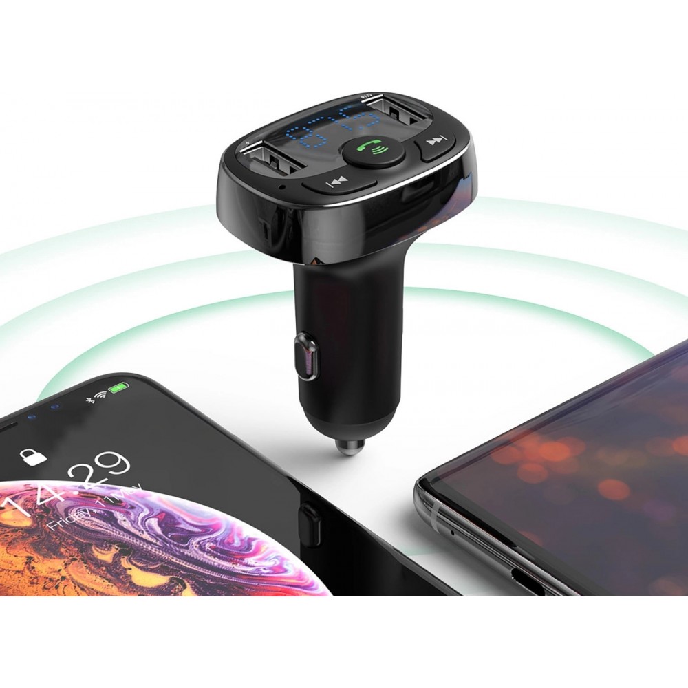 Transmetteur Bluetooth chargeur voiture Baseus S-09A édition internationale - Noir
