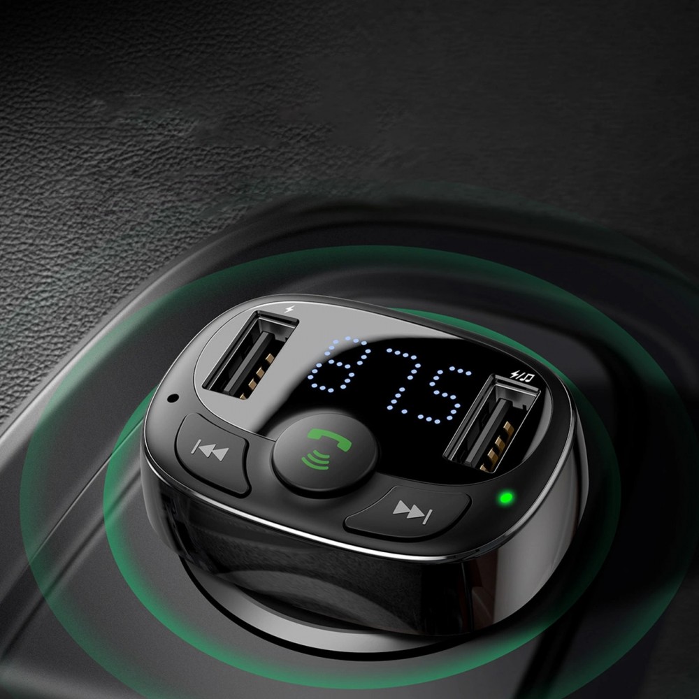 Transmetteur Bluetooth chargeur voiture Baseus S-09A édition internationale - Noir