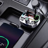FM Transmitter Dudao R2PRO+ Bluetooth 5.3 2x USB-A PD 25W RGB LED - Silber